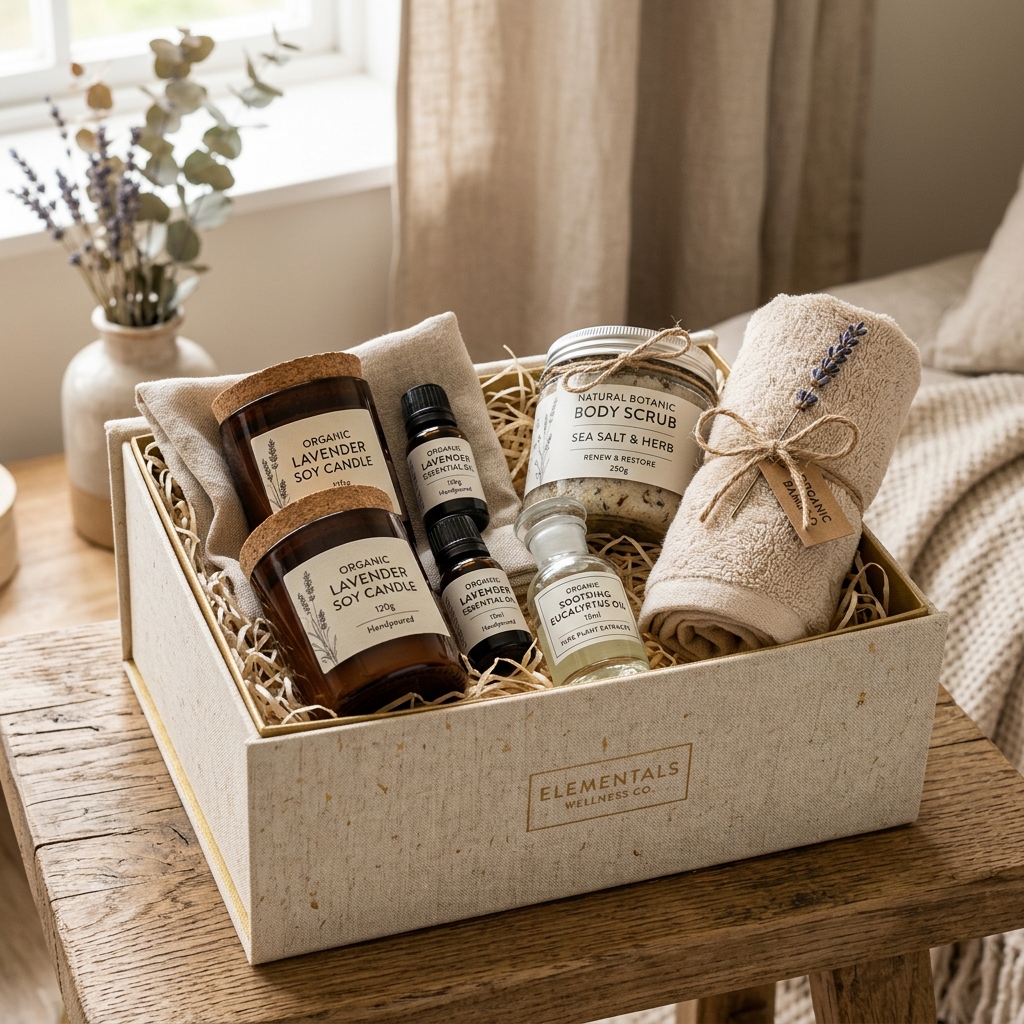 Luxury lavender wellness spa gift set in custom box